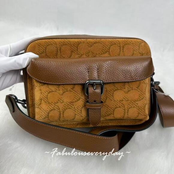 Coach Warner Crossbody Bag In Signature Suede Colorblock CCG08 - Picture 2 of 9